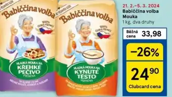 Tesco Babiččina volba Mouka nabídka