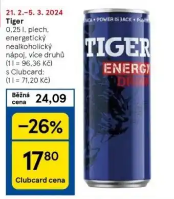 Tesco Tiger 0.25L nabídka