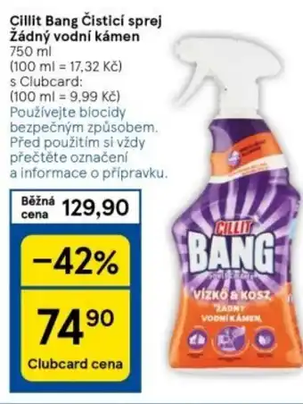 Tesco Cillit Bang Čisticí sprej Žádný vodní kámen 750 ml nabídka
