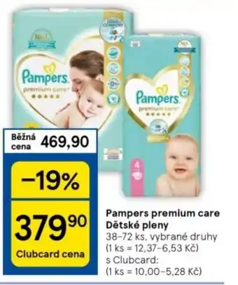 Tesco Pampers premium care Dětské pleny nabídka