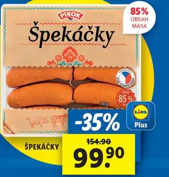 Lidl ŠPEKÁČKY nabídka