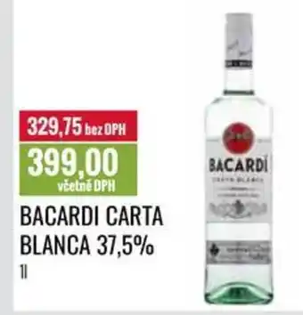 Ratio BACARDI CARTA BLANCA 37,5% 1L nabídka