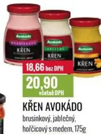 Ratio KŘEN AVOKÁDO brusinkový, jablečný, hořčicový s medem nabídka