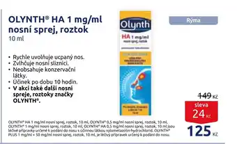 Benu OLYNTH HA 1 mg/ml nosní sprej, roztok nabídka