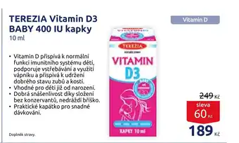 Benu TEREZIA Vitamin D3 BABY 400 IU kapky 10 ml nabídka