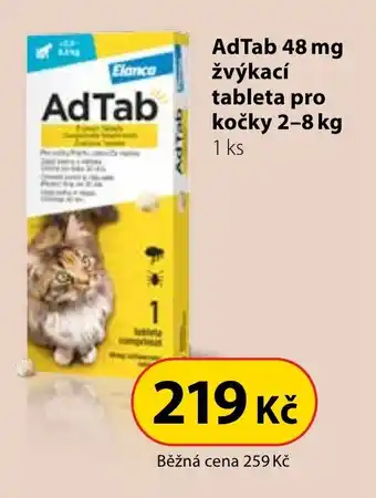 Dr. Max AdTab 48 mg žvýkací tableta pro kočky 2-8 kg 1 ks nabídka