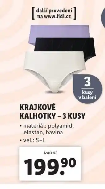 Lidl KRAJKOVÉ KALHOTKY - 3 KUSY nabídka