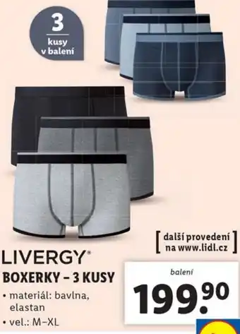 Lidl LIVERGY BOXERKY - 3 KUSY nabídka