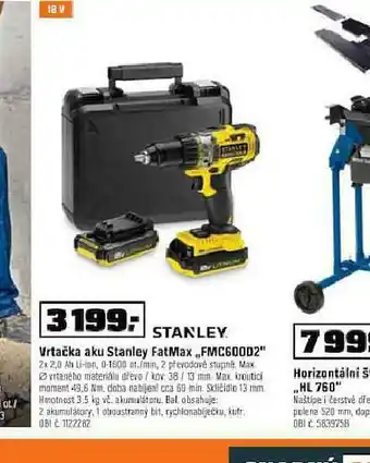 OBI Vrtačka aku stanley fatmax nabídka
