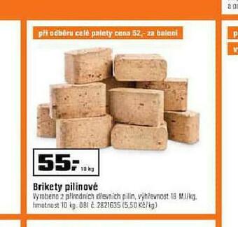 OBI Brikety pilinové nabídka