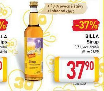 Billa Billa sirup nabídka