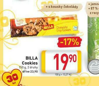 Billa Billa cookies nabídka