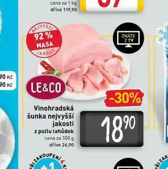 Billa Vinohradksá šunka nejvyšší jakosti nabídka