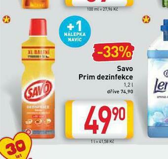 Billa Savo prim dezinfekce nabídka