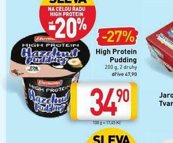 Billa High protein pudding nabídka
