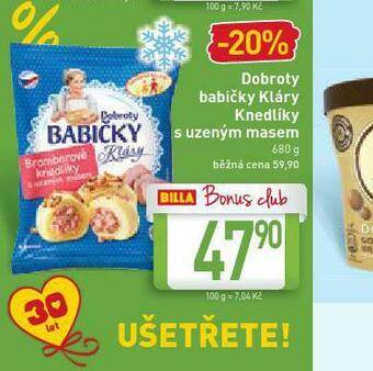 Billa Knedlíky s uzeným masem nabídka