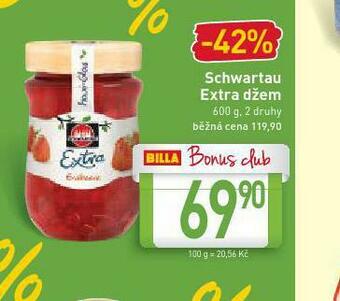 Billa Schwartau extra džem nabídka