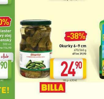 Billa Okurky 6-9 cm nabídka