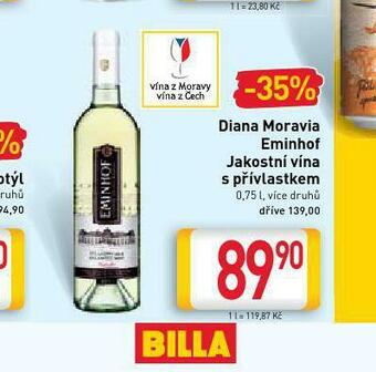 Billa Diana moravia eminhof jakostní vína s přívlastkem nabídka