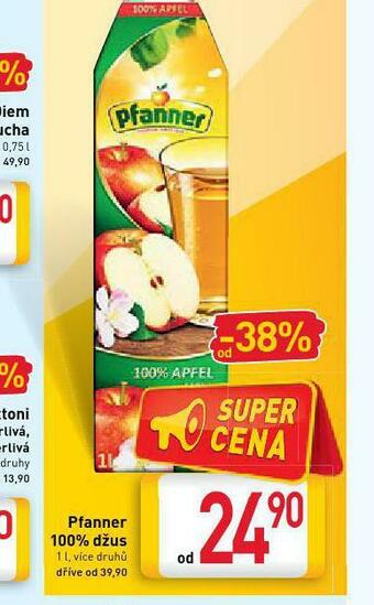 Billa Pfanner 100% džus nabídka