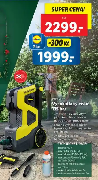 Lidl Vysokotlaký čistič 135 bar nabídka