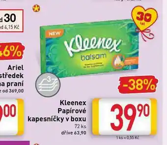 Billa Kleenex papírové kapesníky nabídka