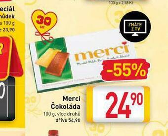 Billa Merci čokoláda nabídka