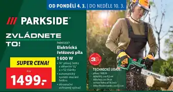 Lidl Elektrická řetězová pila 1600 W nabídka