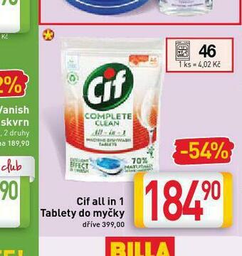 Billa Cif all in 1 tablety do myčky nabídka
