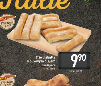 Billa Trio ciabatta s olivovým olejem nabídka