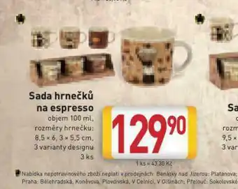 Billa Sada hrnečků na espresso nabídka
