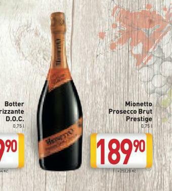 Billa Mionetto prosecco brut prestige nabídka