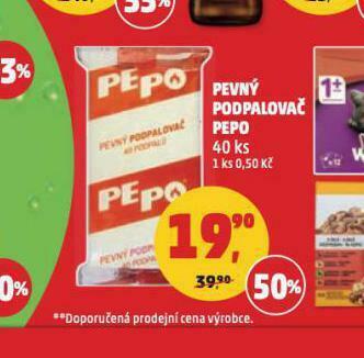 Penny Market Pepo pevný podpalovač nabídka