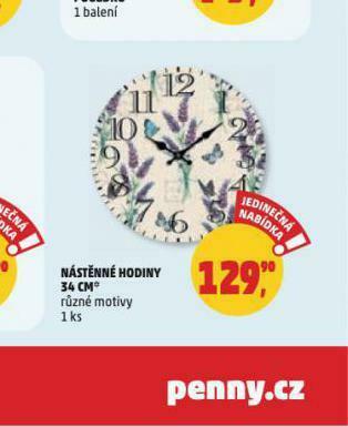 Penny Market Nástěnné hodiny 34 cm nabídka