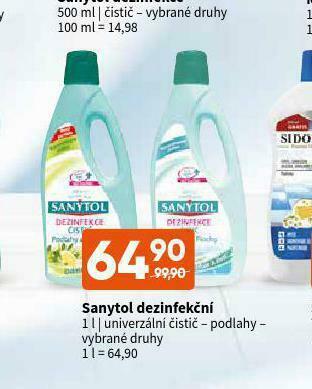 Terno Sanytol dezinfekční čistič nabídka