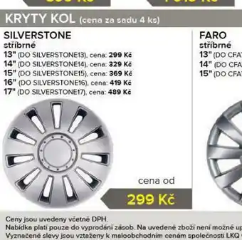 Auto Kelly Kryty kol silverstone 16&quot; nabídka