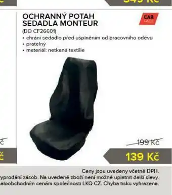 Auto Kelly Ochranný potah sedadla monteur nabídka