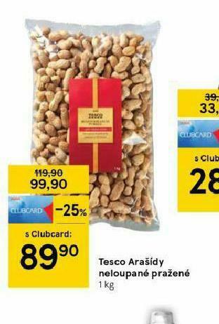 Tesco Arašídy neloupané pražené nabídka