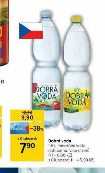 Tesco Dobrá voda ochucená nabídka