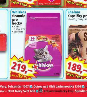 Norma Whiskas granule pro kočky nabídka