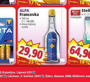 Norma Alpa francovka nabídka