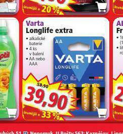 Norma Varta longlife extra baterie nabídka