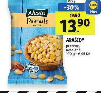 Lidl Arašídy pražené, nesolené nabídka