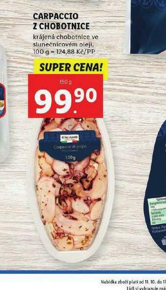 Lidl Carpaccio z chobotnice nabídka