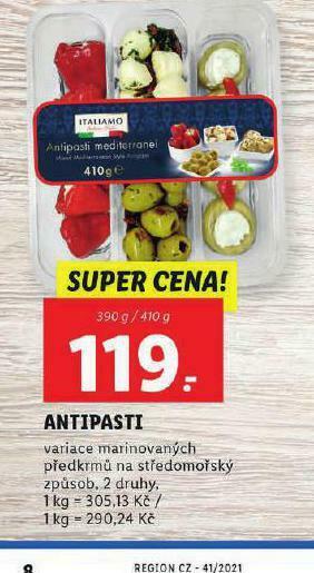 Lidl Antipasti nabídka
