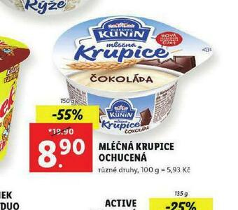 Lidl Mléčná krupice ochucená nabídka