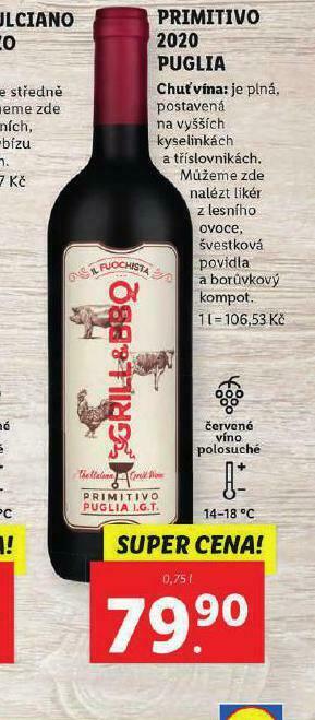 Lidl Primitivo 2020 puglia nabídka