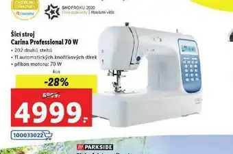 Lidl Šicí stroj carina professional 70 w nabídka