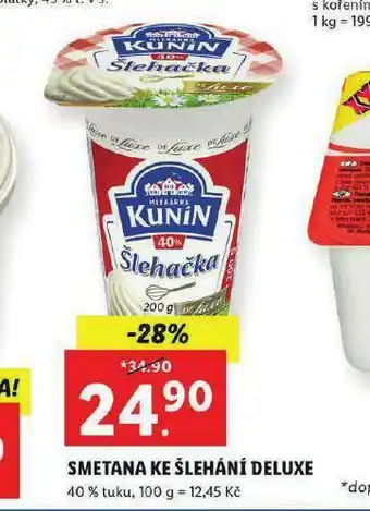Lidl Smetana ke šlehání deluxe 40% nabídka