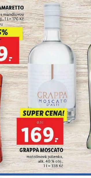 Lidl Grappa moscato nabídka
